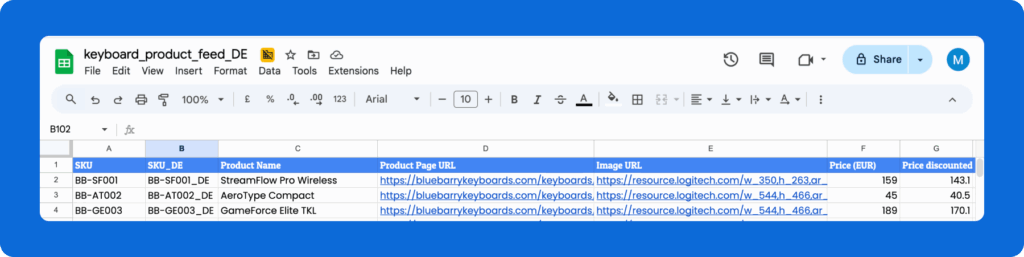 Multiple Language Feeds Example