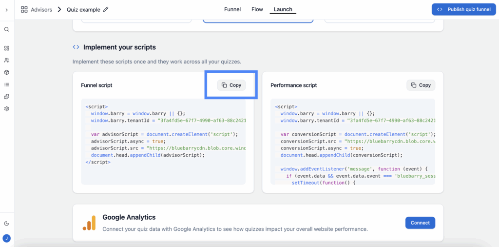 Copying the Funnel Script