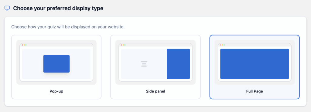 Full Page Display Type Setting
